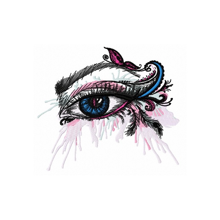 Exotic eye embroidery design - Embroidery Design
