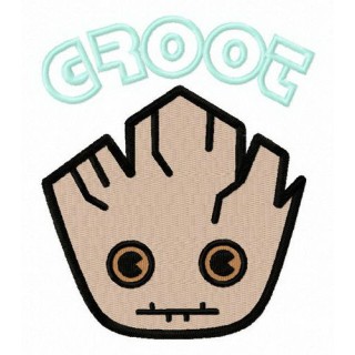Groot's face embroidery design - Embroidery Design