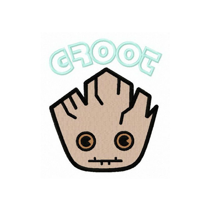 Groot's face embroidery design - Embroidery Design
