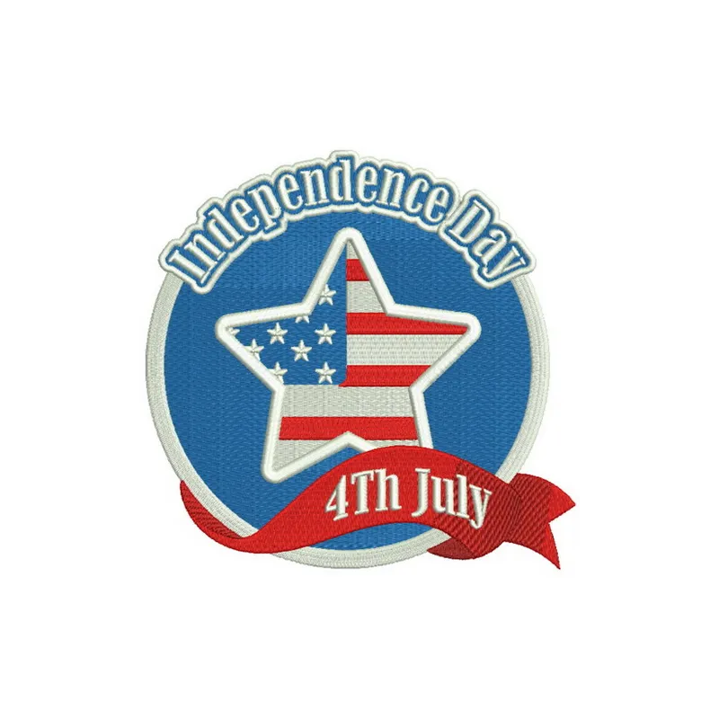 Independence Day embroidery design featuring stars and stripes, ideal for festive projects on t-shirts and bags.