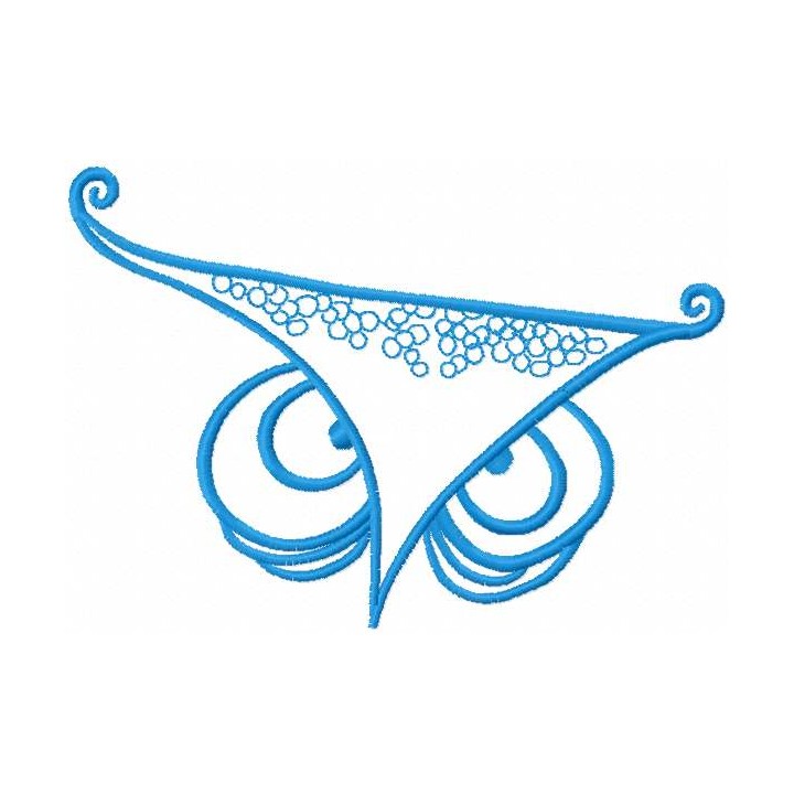 Blue owl head embroidery design - Embroidery Design