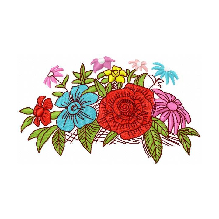 Garden bouquet embroidery design - Embroidery Design
