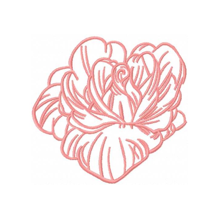 Pink rose 15 embroidery design - Embroidery Design