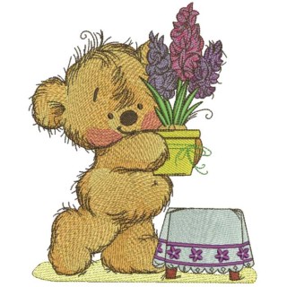 Teddy Bear is preparing for the holiday embroidery design - Embroidery Design