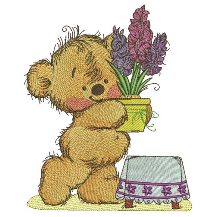 Teddy Bear is preparing for the holiday embroidery design - Embroidery Design