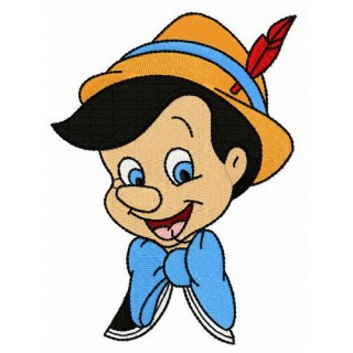 Pinocchio face embroidery design - Embroidery Design