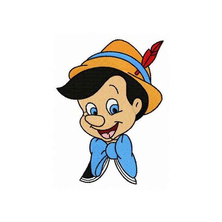 Pinocchio face embroidery design - Embroidery Design