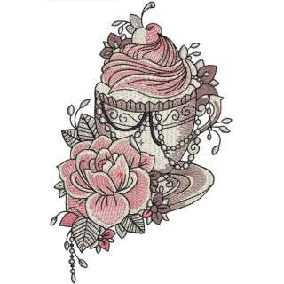 Summer coffee embroidery design - Embroidery Design
