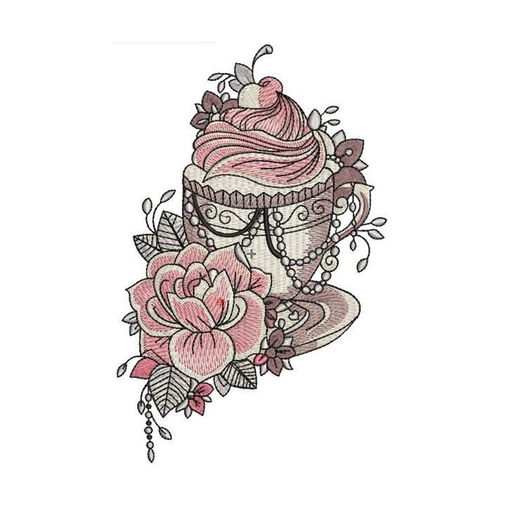Summer coffee embroidery design - Embroidery Design