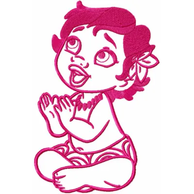 Charming Moana baby girl embroidery design featuring vibrant colors, ideal for onesies and baby blankets.