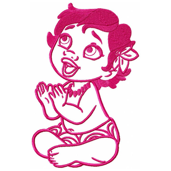 Moana baby girl embroidery design - Embroidery Design