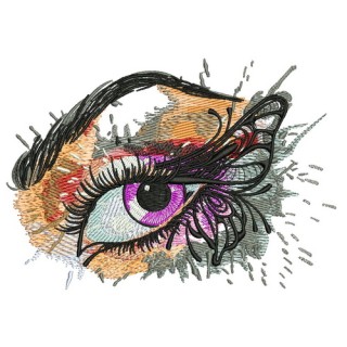 Winged eye embroidery design - Embroidery Design