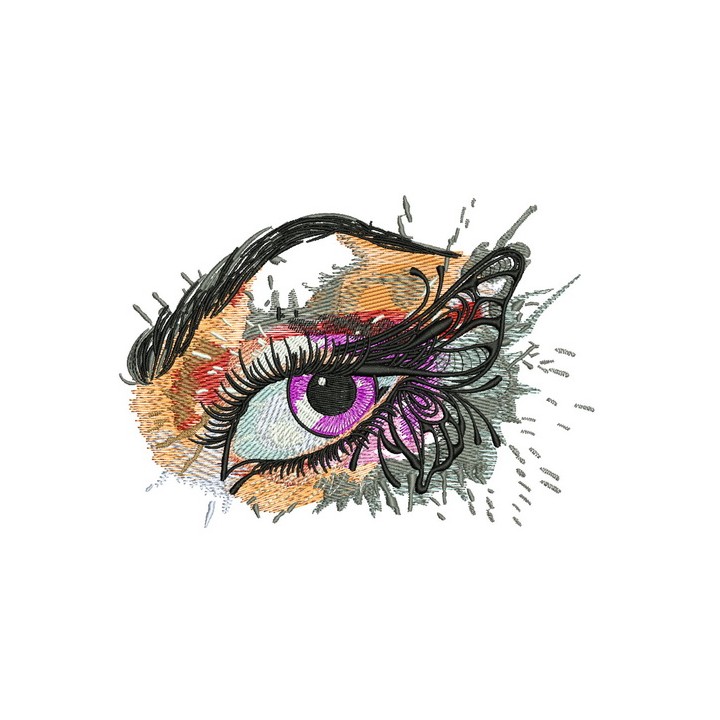 Winged eye embroidery design - Embroidery Design
