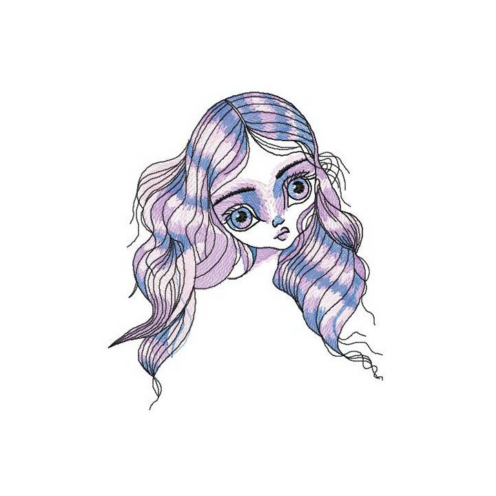 Crazy girl embroidery design - Embroidery Design