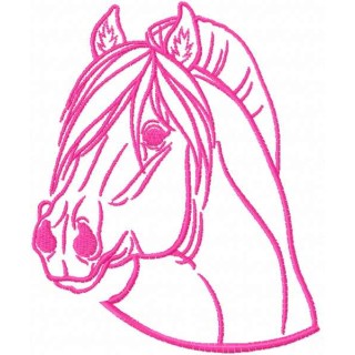 Pink horse embroidery design - Embroidery Design