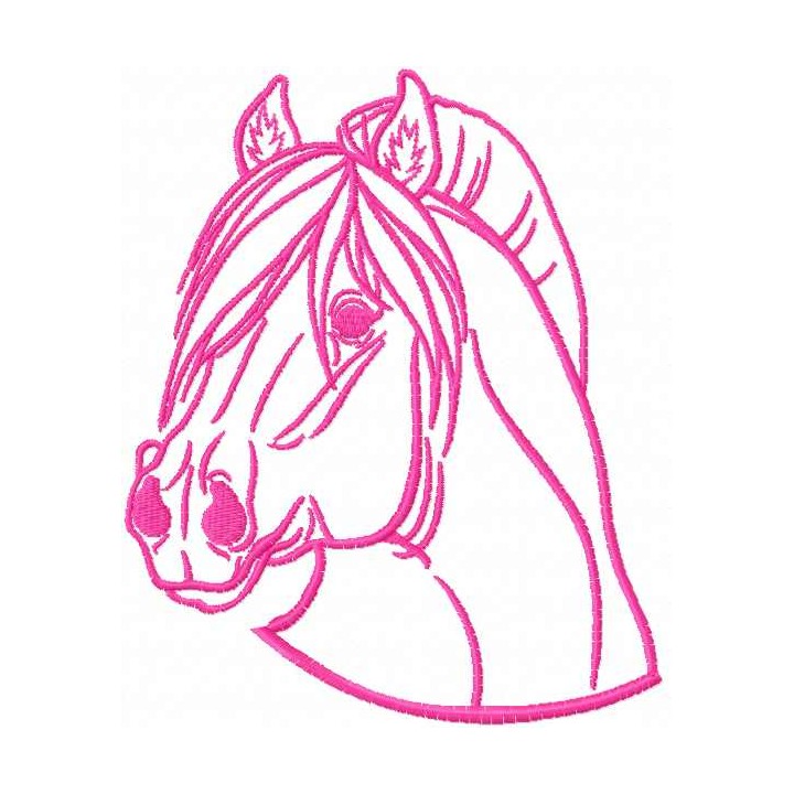 Pink horse embroidery design - Embroidery Design