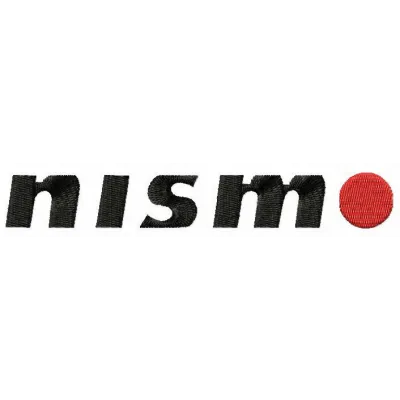 Nismo alternative logo embroidery design showcasing intricate stitching patterns for auto and moto enthusiasts.