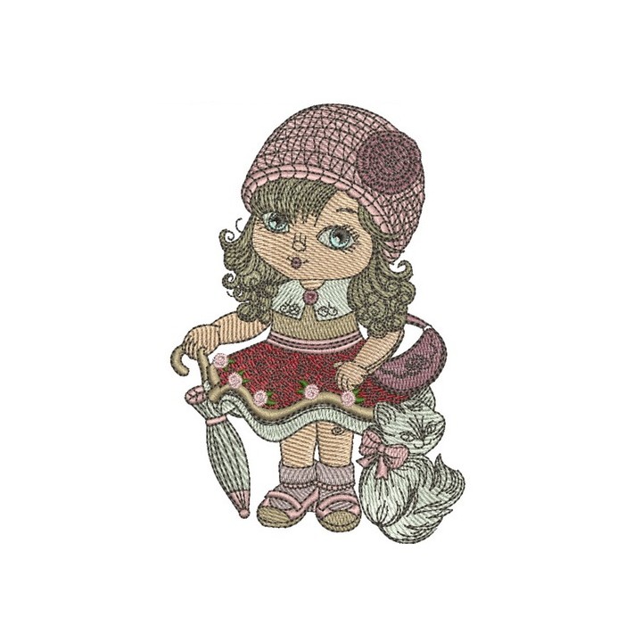 Young fashion-monger embroidery design - Embroidery Design