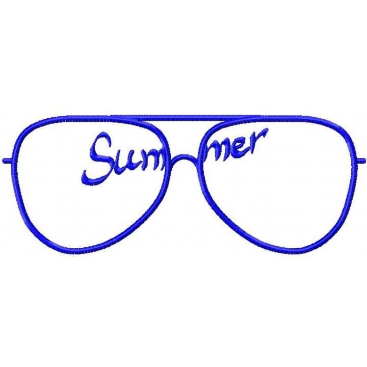 Summer sunglasses embroidery design - Embroidery Design