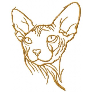 Sphynx silhouette embroidery design - Embroidery Design