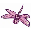 Purple dragonfly embroidery design showcasing intricate stitching patterns for creative projects.