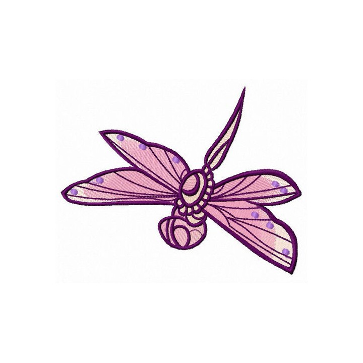 Purple dragonfly embroidery design - Embroidery Design