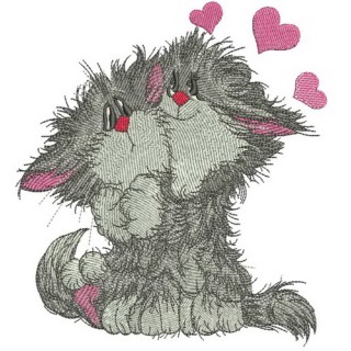 Fluffy pair embroidery design - Embroidery Design
