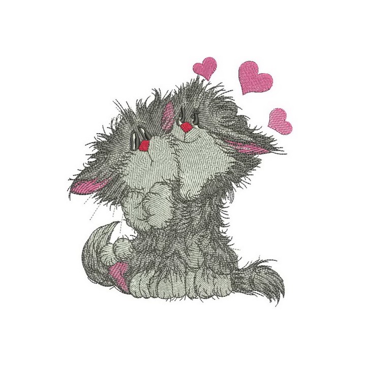 Fluffy pair embroidery design - Embroidery Design