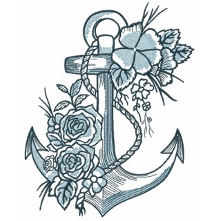 Romantic marine composition embroidery design - Embroidery Design