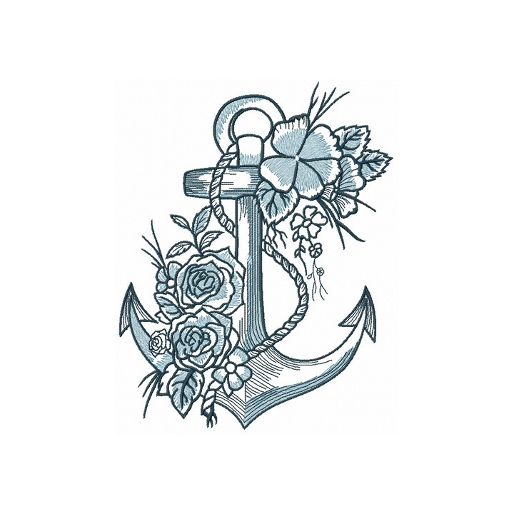 Romantic marine composition embroidery design - Embroidery Design