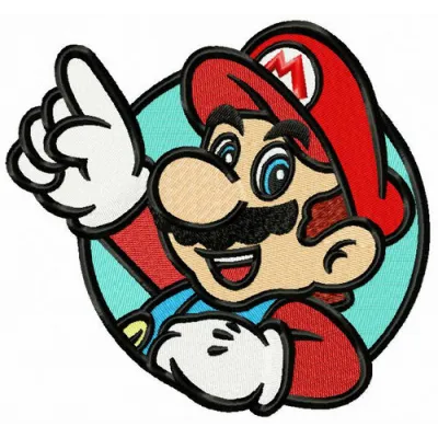 Preview of the Mario Watch Out! embroidery design featuring playful Super Mario motifs for fun stitching projects.