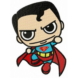 Chibi superman attacks embroidery design - Embroidery Design