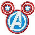 Avengers logo embroidered on a mouse silhouette, showcasing a unique stitching pattern for fans.
