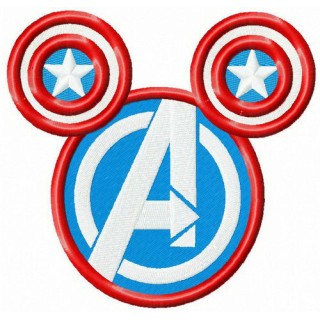 Avengers logo on mouse silhouette embroidery design - Embroidery Design
