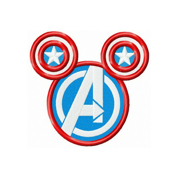 Avengers logo on mouse silhouette embroidery design - Embroidery Design