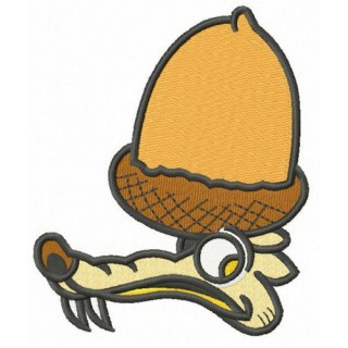 Scrat with acorn embroidery design - Embroidery Design