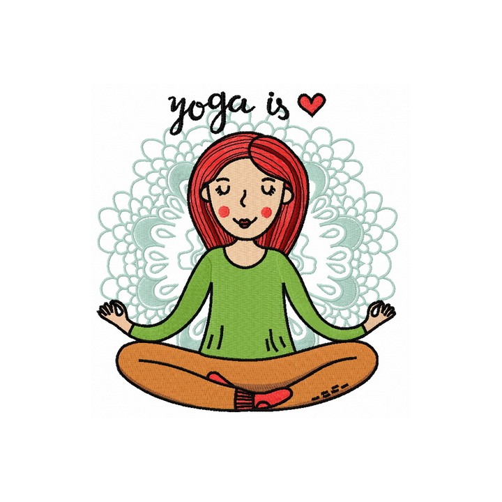 Yoga is heart embroidery design - Embroidery Design