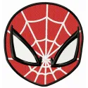 Spiderman mask embroidery design showcasing a vibrant and detailed stitched motif for creative projects.