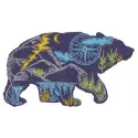 Wandering bear embroidery design showcasing a charming woodland animal pattern for creative stitching projects.
