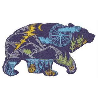 Wandering bear embroidery design - Embroidery Design