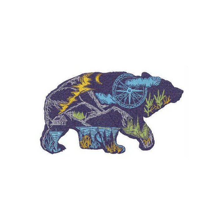 Wandering bear embroidery design - Embroidery Design