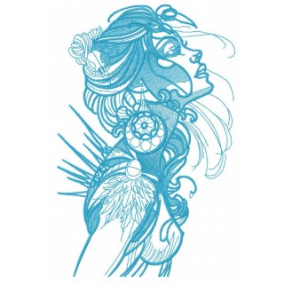 Exotic beauty embroidery design - Embroidery Design