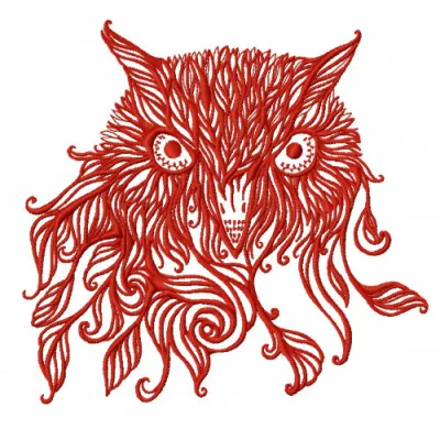 Tribal owl 4 embroidery design showcasing intricate patterns, perfect for embellishing t-shirts and bags.