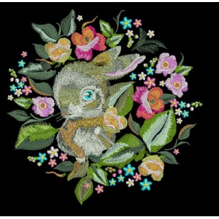 Bunny hiding embroidery design - Embroidery Design