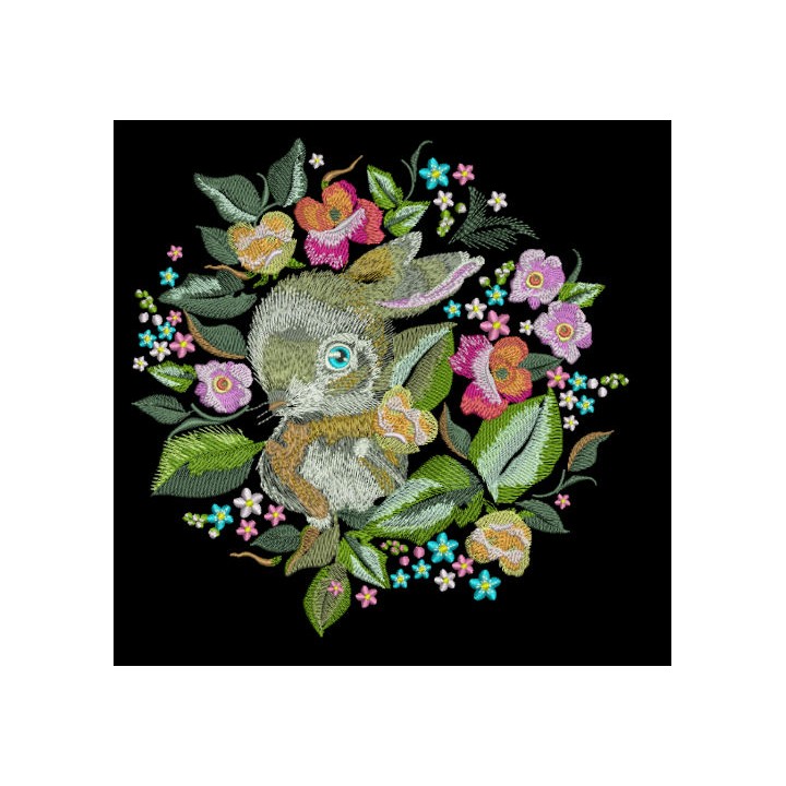 Bunny hiding embroidery design - Embroidery Design
