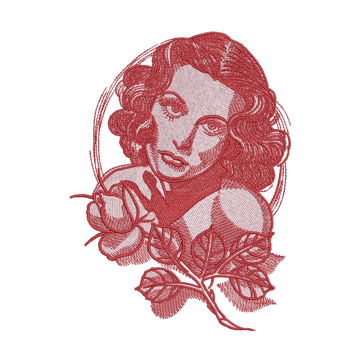 Femme fatale embroidery design - Embroidery Design