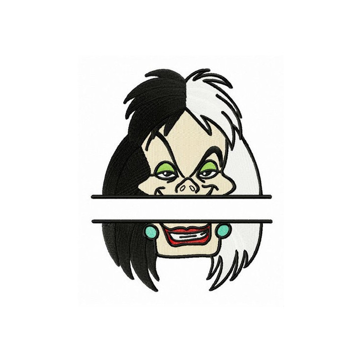 Cruella de Vil monogram embroidery design - Embroidery Design