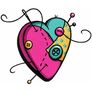 Sewing heart embroidery design - Embroidery Design