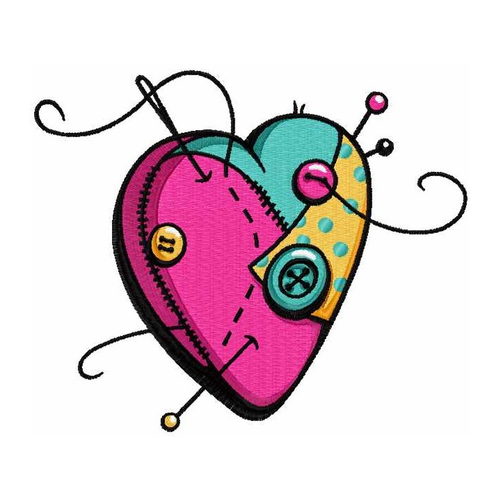 Sewing heart embroidery design - Embroidery Design