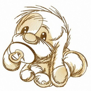 Cute puppy embroidery design - Embroidery Design